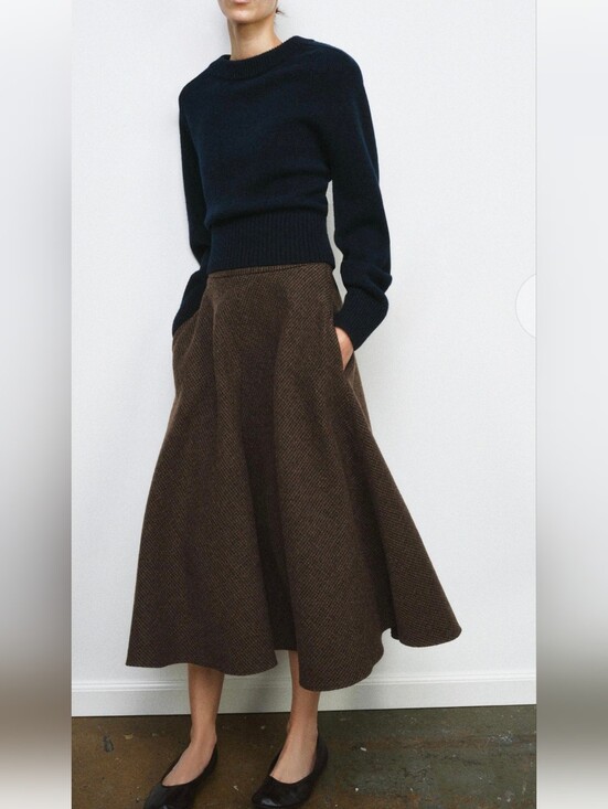 Zara Dresses & Skirts - Zara WOOL BLEND CAPE SKIRT HOUNDSTOOTH (M)